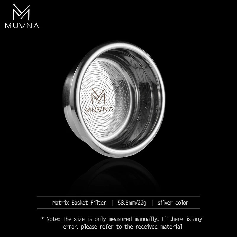 MUVNA Precision High Extraction Matrix Basket Filter, Micro Sieve Filter Basket Double Layer Portafilter Basket for 51/54/58mm