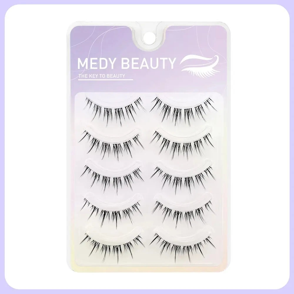 5Pairs Lashes Premade Fan A/M Shape 3D Spikes Cluster Eyelash Mix Extension Makeup Super Natural Wispy DIY Premade Peduncle