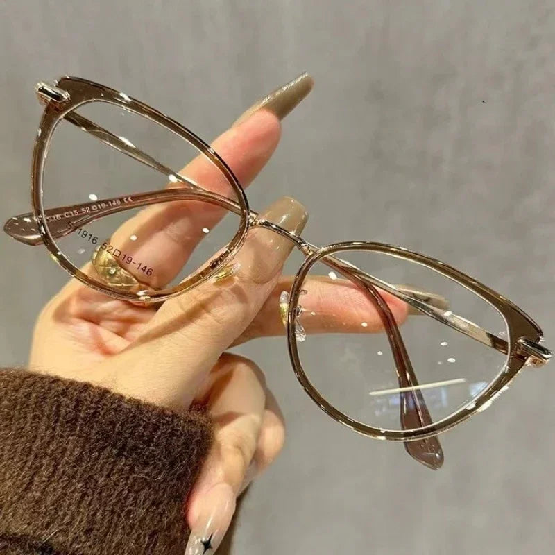 Women Cat Eye Finished Myopia Glasses Men New Style Blue Light Blocking Glasses Trendy Retro Near Sight Eyeglasse for Ladies