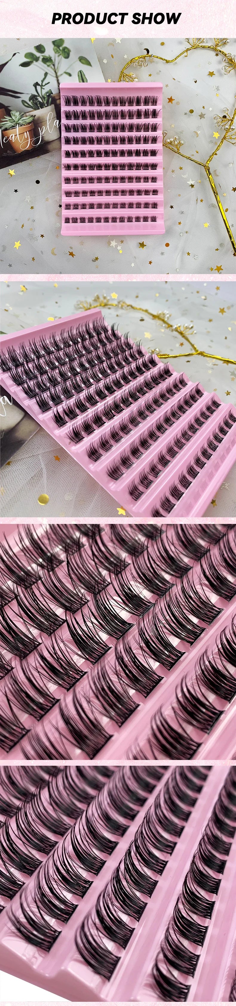 MIAOJIE Lash Clusters 120pcs Cluster Lashes 8-16mm Individual Lashes Natural Look D Curl Fluffy Cluster Lashes DIY Eyelash Exten