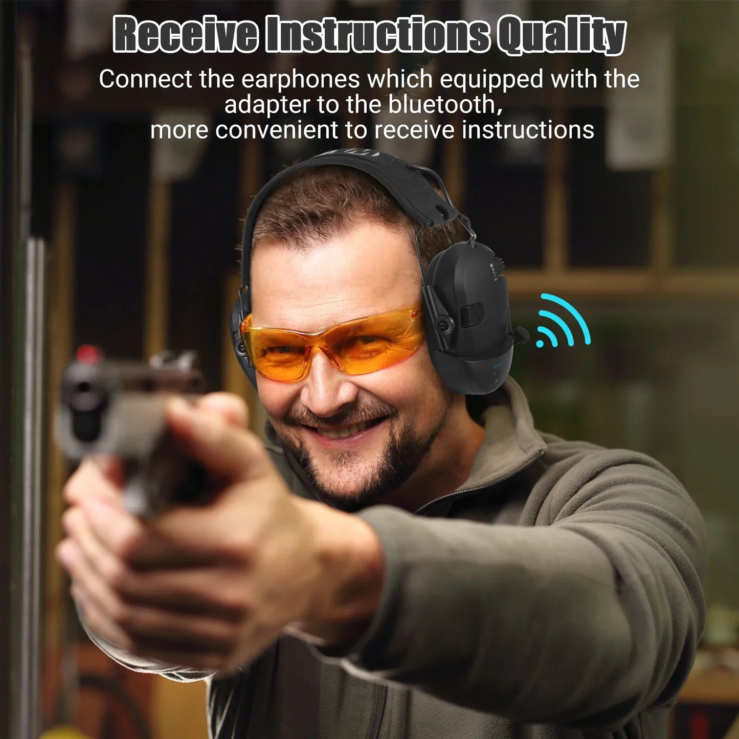 Wireless Electronic Anti-noise Shooting Headset Bluetooth Tactical Hunting Earmuff Hands-Free Calling Hearing Protection Headset