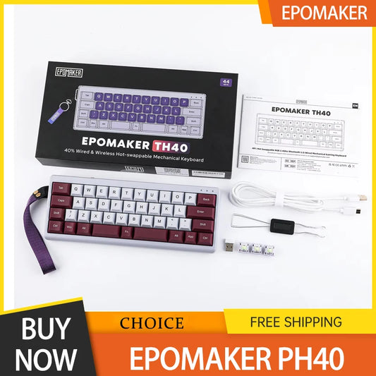 Epomaker Th40 Via Ultra-Compact 40% Layout Hot-Swappable Gasket-Mounted Wired/Bluetooth/2.4g Wireless Mechanical Keyboard
