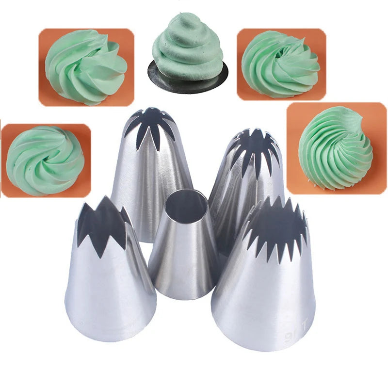 Cake Piping Tips For Dessert Biscuit Cup Cake, Kitchen Accessories 2024 Piping Nozzles Set, Stainless Steel Icing Nozzles, Cream