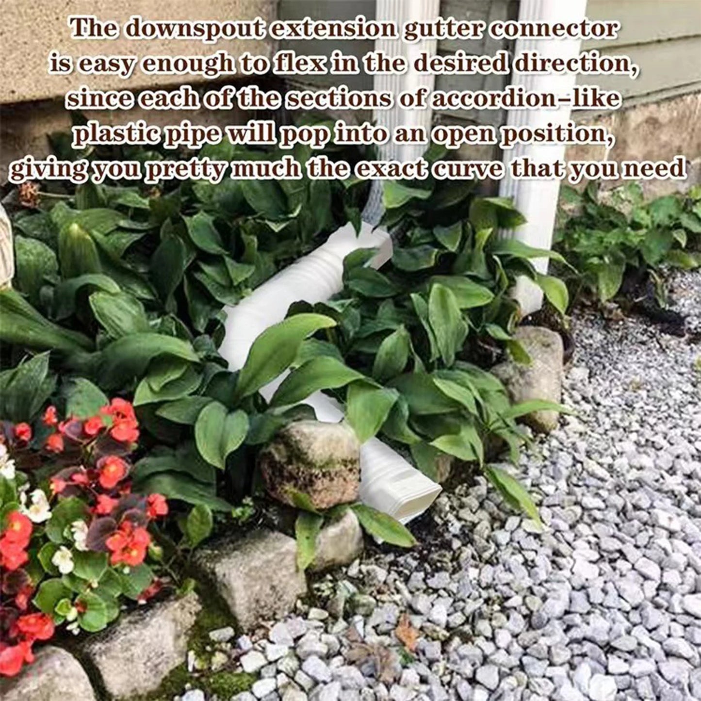 Rain Gutter Downspout Extensions Flexible Drain Downspout Extender Connector with 3x4in and 2x3in Connectors Screws for Included