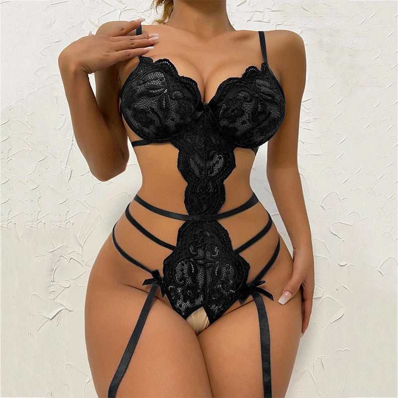 Sexy Adult Womens Clothing Erotic Costme Women Babydoll Sleepwear Lingerie Lace Bodysuit Slim Dress Perspective Adult Underwear