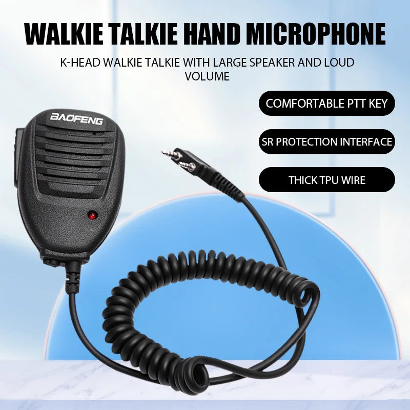 New Walkie Talkie Hand Microphone Radio Speaker Mic PTT For Walkie Talkie BF-888S UV-82 UV-5R UV-5RPro H9 H7 Ham Radio