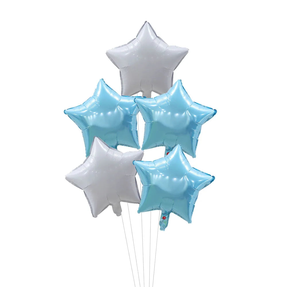 5Pcs 18inch Gold Silver Foil Star Balloon Wedding Balloons Decoration Baby Shower Children's Kids Birthday Party Balloons Globos
