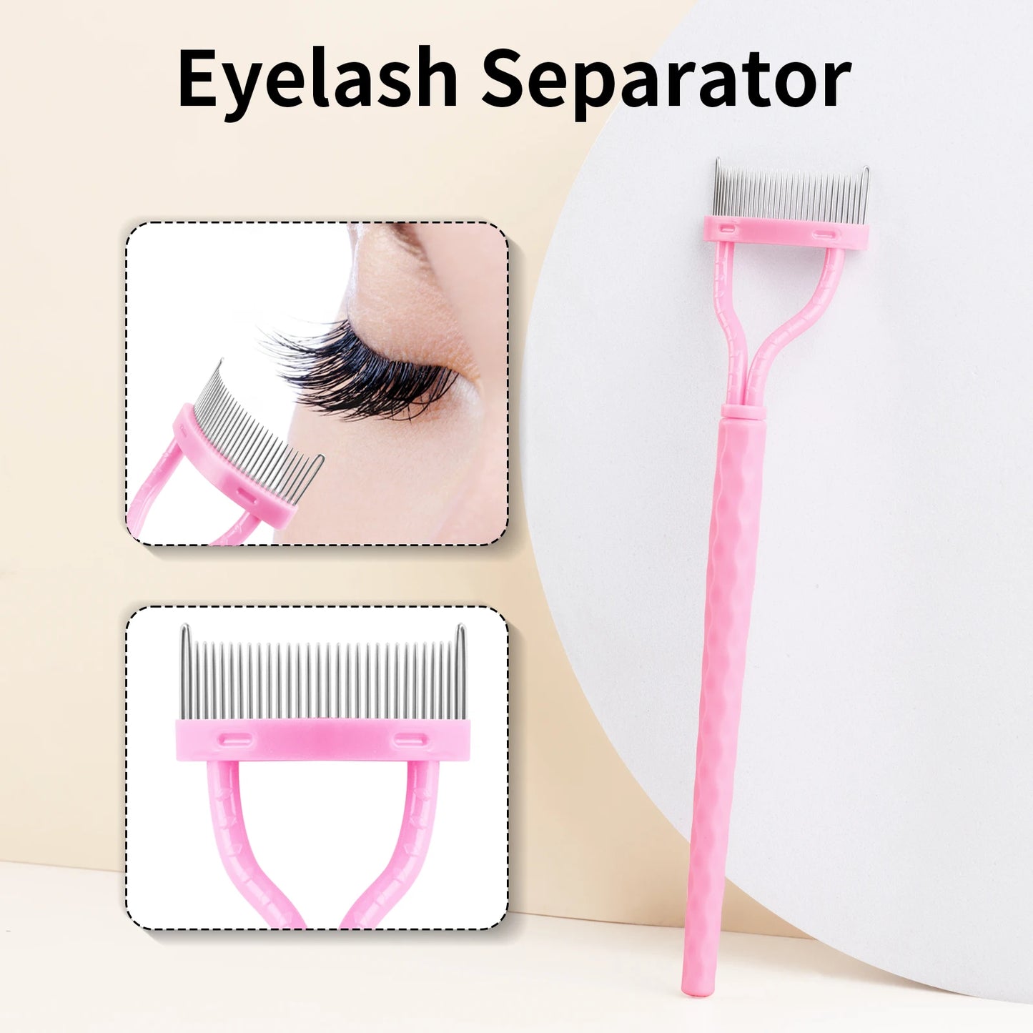 1-pack eyelash comb, eyelash separator - curved design, curling eyelashes to fit the eye shape, makeup tool with protective case