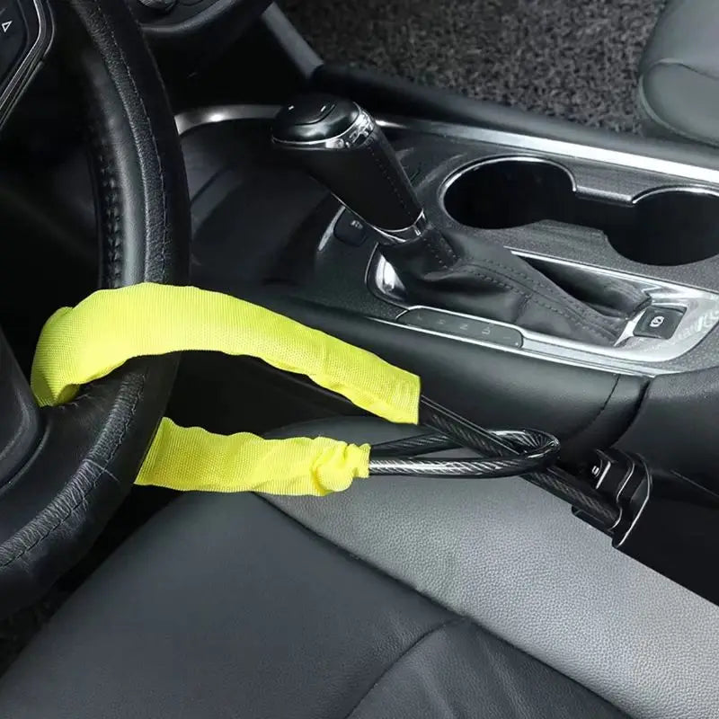 Car Steering Wheel Steel LockSeat Belt Anti-theft Lock with 2 KeysAnti-theft device easy to installFits most cars SUVs