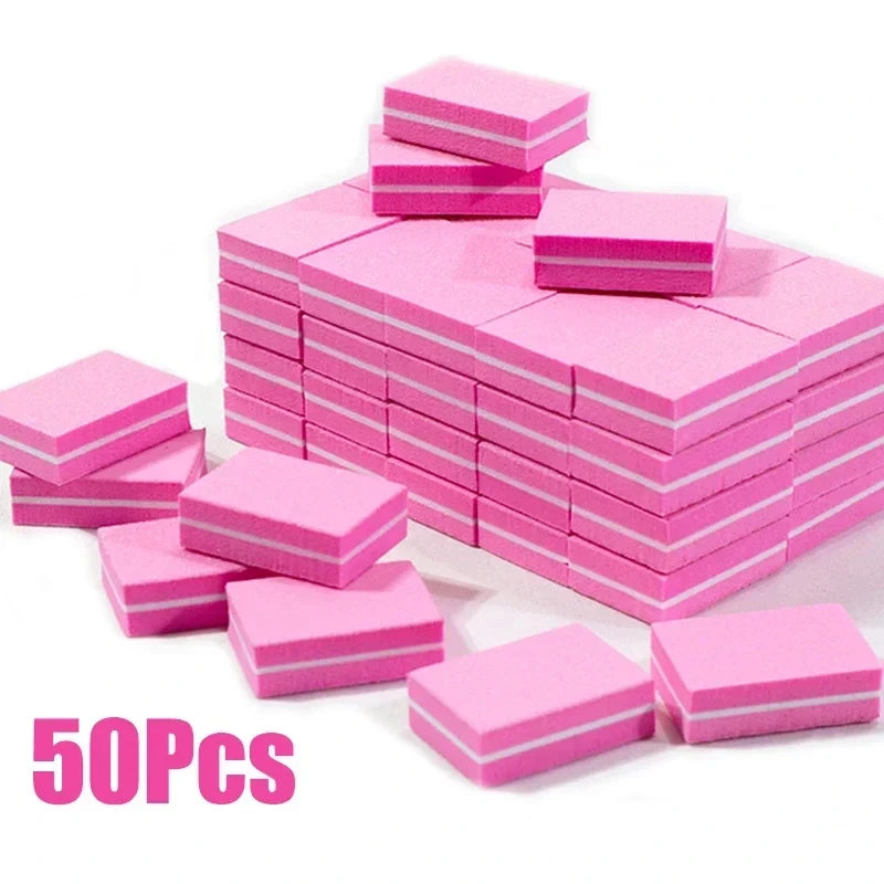 Nail Art Buffer Polish 50-10Pcs Mini Buffing Sanding Files Block Pedicure Care Manicure Pedicure Nail File Tools Nail Charm