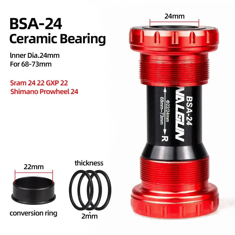 BSA Threaded Bike Bottom Bracket Ceramic BB BSA24 BSA30 BSA29 English for MTB Road Bikes 24mm 30mm 29mm Shell Bicycle Crank