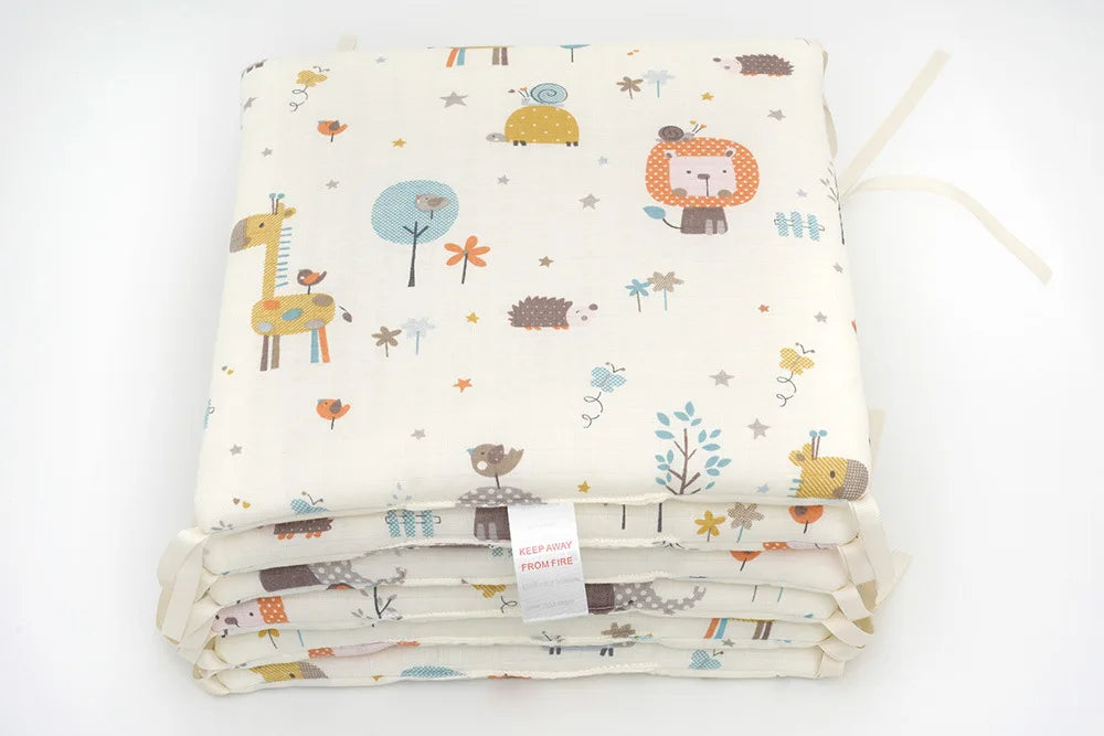 Baby Bed Bumper Newborn Bed Guardrail Anti-collision Removable Washable Baby Bed Safety Rails 6Pcs