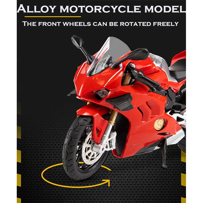 V4S motorcycle 1:12 simulation alloy locomotive model finished men's living room metal car ornament figure