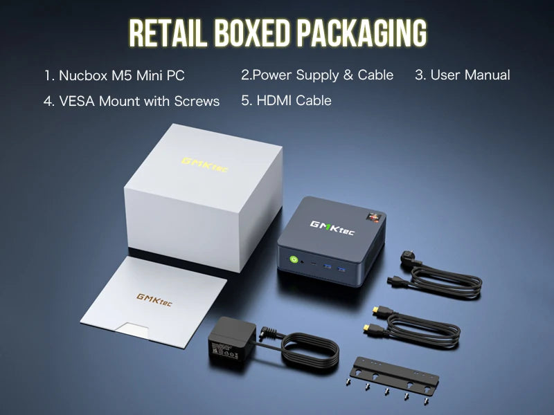 GMKtec M5 Plus Ryzen 7 5825U Mini PC Windows 11 Pro DDR4 Dual Channel NVMe M.2 SSD WIFI6E BT5.2 Desktop Office Gaming Computer