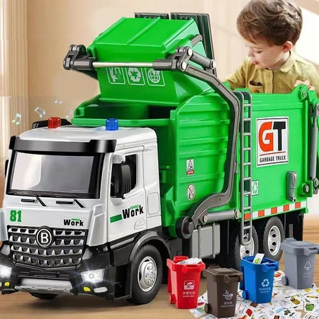 Metal garbage truck toy on sale