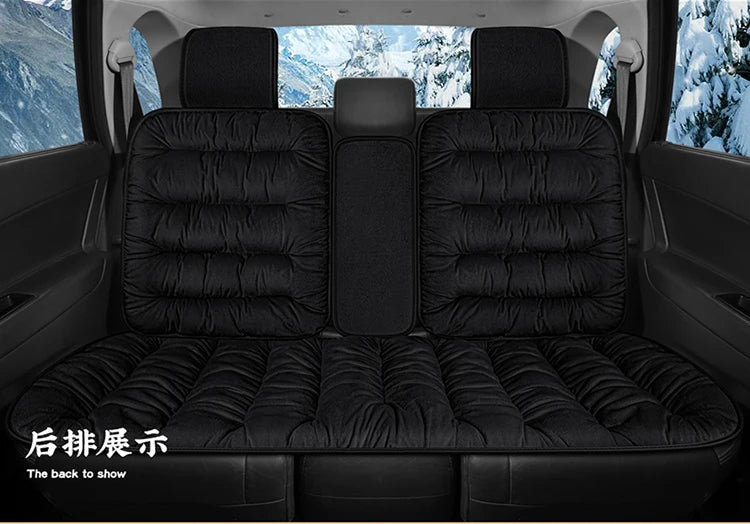 New car seat cushion single piece backless, autumn and winter universal plush anti slip cushion, warm pad three piece set