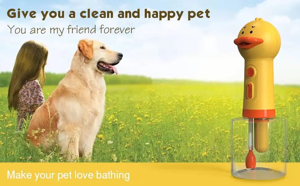 Yellow Duck Pet Cleaning Bathing Electric Foam Machine Usb Charging Automatic Soap Dispenser Foam Machine Pet Accessories