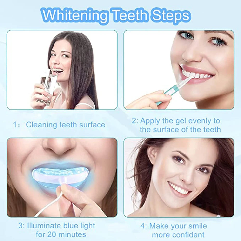 3 In1 Teeth Whitening Lights LED USB Rechargeable Oral and Dental Care Blue Light Whitening Teeth Bleach Clean Home Travel