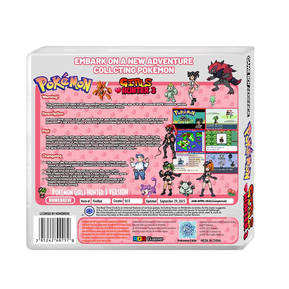 GBA RTC Pokemon  Real Clock  New Version 2.0 Game Card  Featured Popular English Games