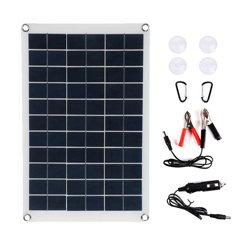 100W Solar Panel 18V Waterproof Solar Plate Portable DC Dual USB Solar Battery Charger Outdoor Camping Solar Cells Charging