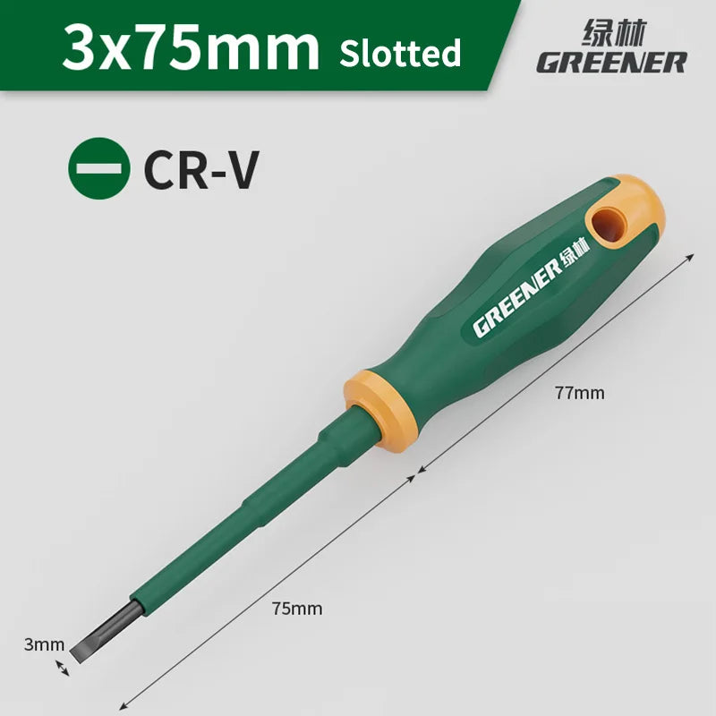 GREENERY Insulated Electrician Screwdriver Slotted Phillips Magnetic Flat Cross Durable Professional Electrical Tools for Repair