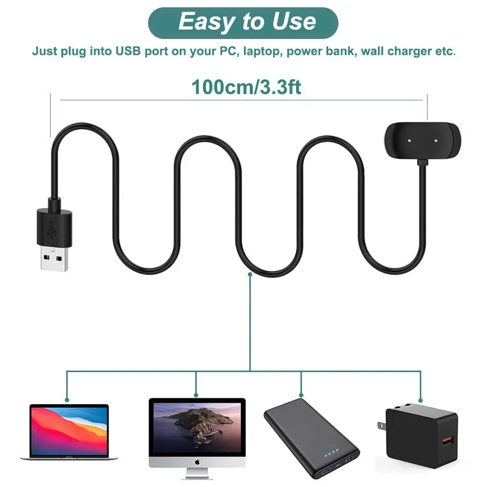 Charger for Amazfit Bip 3/ Bip 3 Pro/ GTS 4 Mini/ Bip U Pro/GTS 2/ GTR 2/ GTS2 Mini/ GTS 2e/ T-Rex Pro Charging Magnet Cable 1m