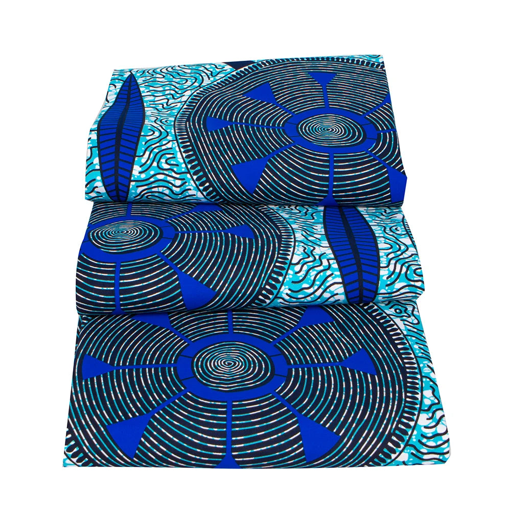 XIAOHUAGUA Ankara African Polyester Wax Prints Fabric Bazin Riche High Quality 6 Yards Cloth for Party Dress