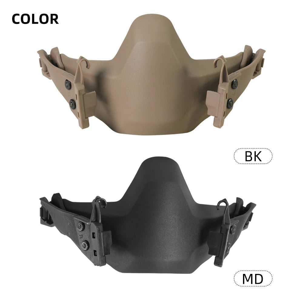BOOIU Tactical Helmet Masks Half Face Suitable For Fast Rail Helmet Folding Nylon Mask Fit Face Airsoft Protective Helmet Masks