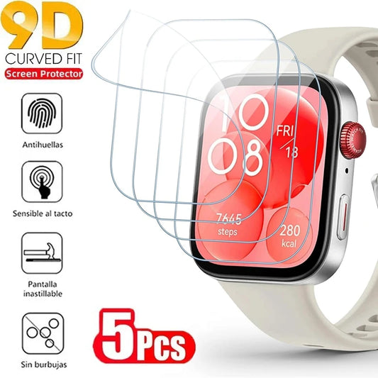 5PCS Screen Protector For Huawei Watch Fit 3/4/Pro Anti Scratch Clear TPU Hydrogel Film Huawei Watch Accessories Protective film