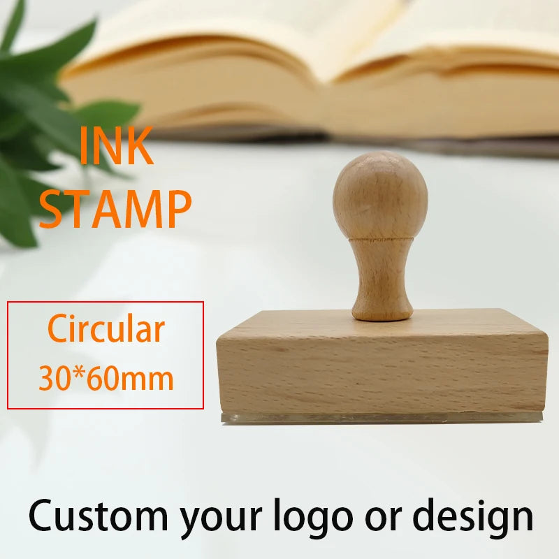 Custom Wooden Stamp Seal Personalized Logo Wedding Party Packaging Stamp Company Address&Name Self Inking Rubber Stamp Artwork
