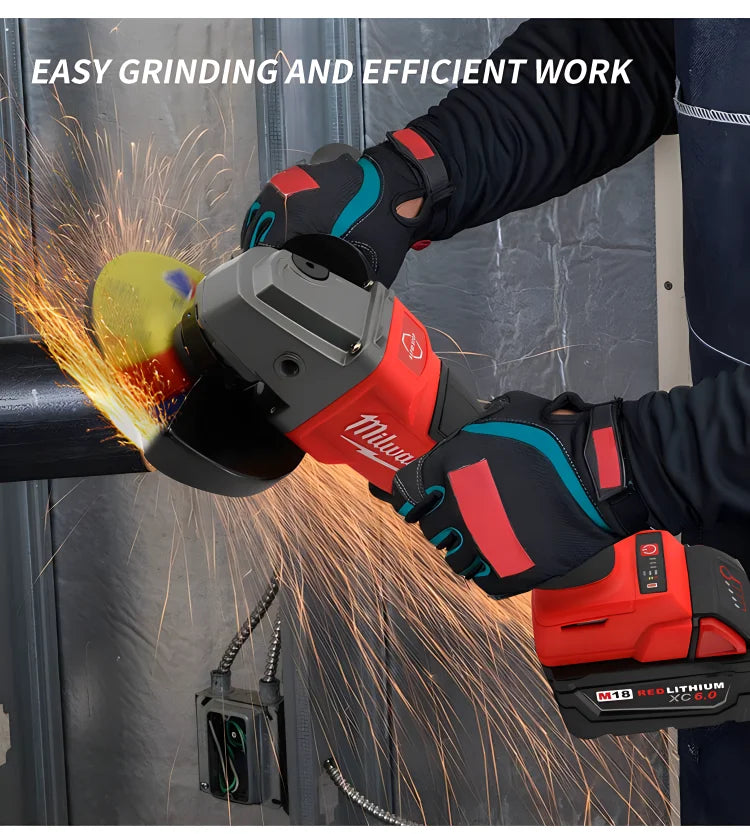 Milwaukee 125mm/100mm Brushless Angle Grinder 3 Gears Variable Speed Electric Cutting Machine 18V Cordless Polishing Machine