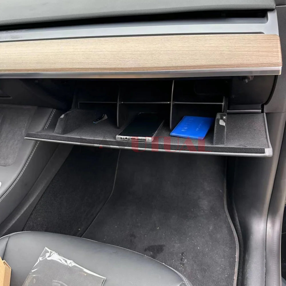 Glove Box Organizer Partition Plate For Tesla Model 3 Model Y 2016 - 2023 Center Console Storage Stowing Tidying Divider Shelf