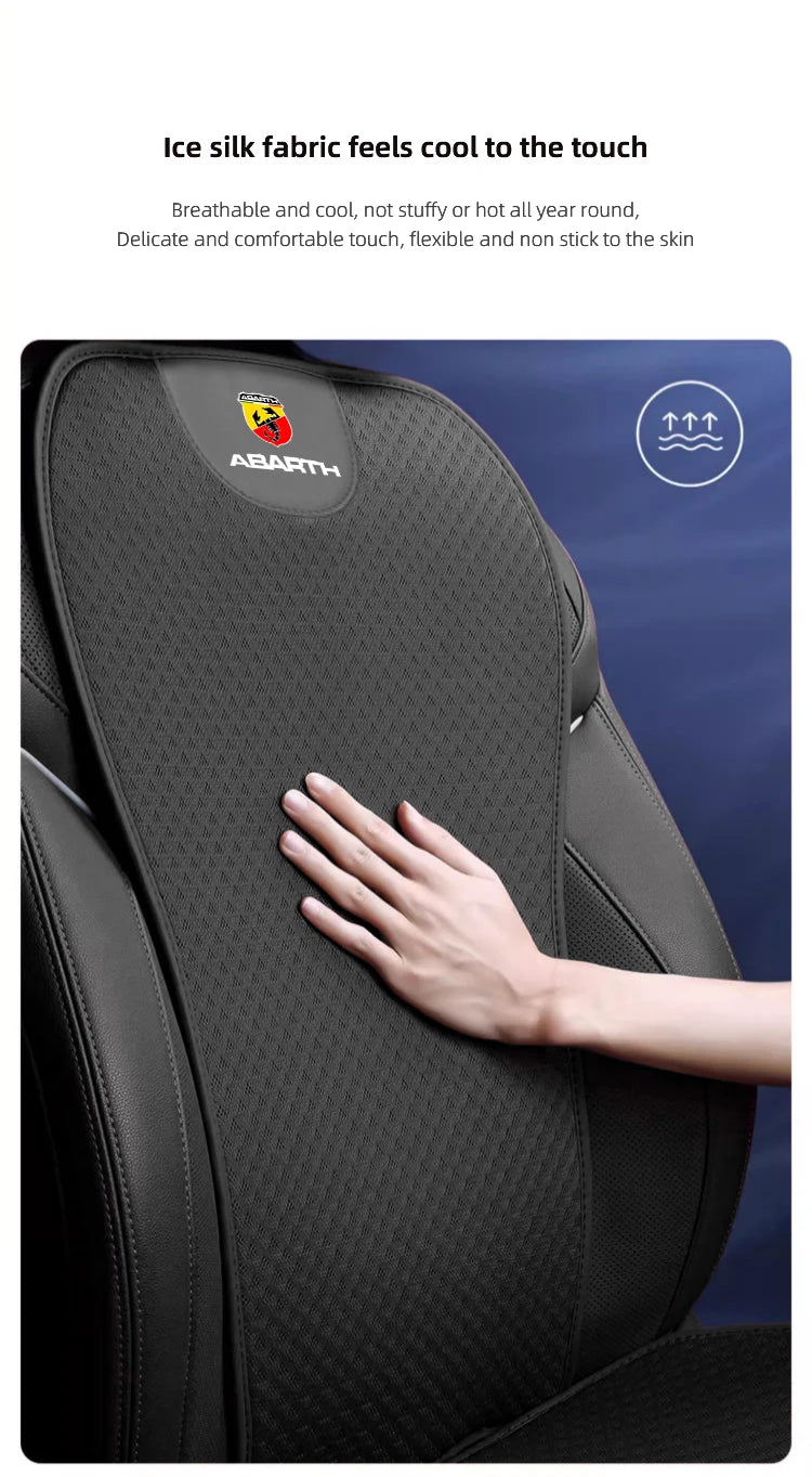 Car Ice Silk Seat Cushion Seat Covers For Fiat 500 Abarth Punto Panda Doblo Stilo Backrest Mat Rear Seat Cushion Car Interior