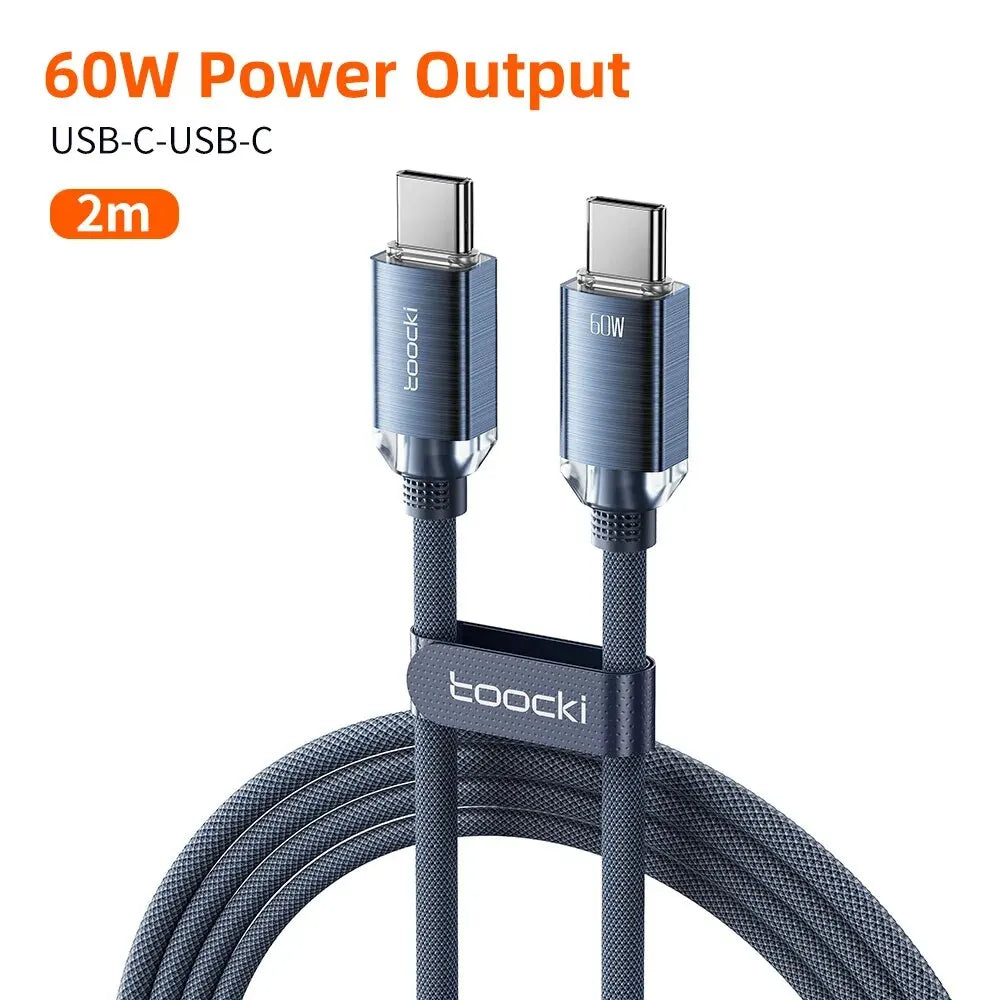 Toocki USB Type C to Type C Cable 100W Fast Charging for iPhone 15 Pro Max MacBook Samsung Galaxy Huawei Xiaomi Oneplus POCO