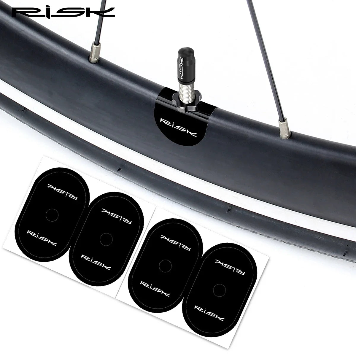 5pairs Bicycle Presta Valve Sticker Mountain Road Bike Tube Tire Gasket Rim Protective Elliptic Presta Valve Protection Sticker