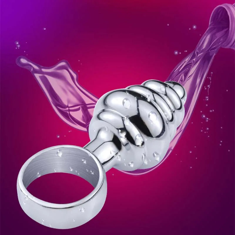 Ring Shape Anal Plug Sex Toys Metal Pull Ring Butt Plug Stainless Steel Smooth Ass Plug For Couple Sex Toys Dildo Anal Training