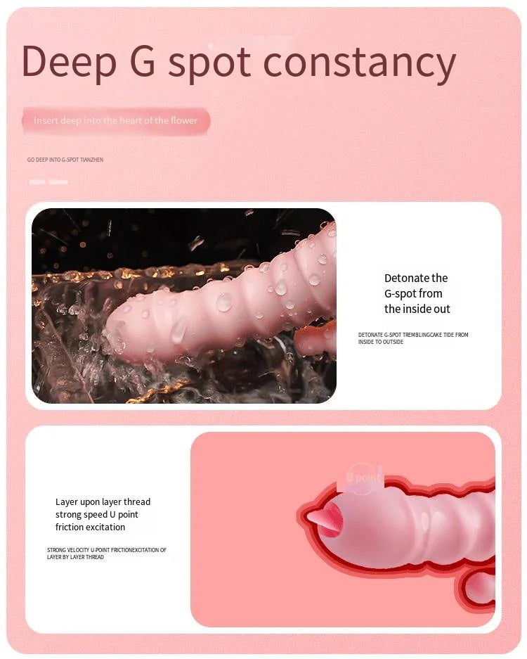 LicklIp 3 In 1 Dildo Rabbit Vibrator Tongue Licking Double Rod Masturbation Anal Clit Vibrator Sex Toys for Women