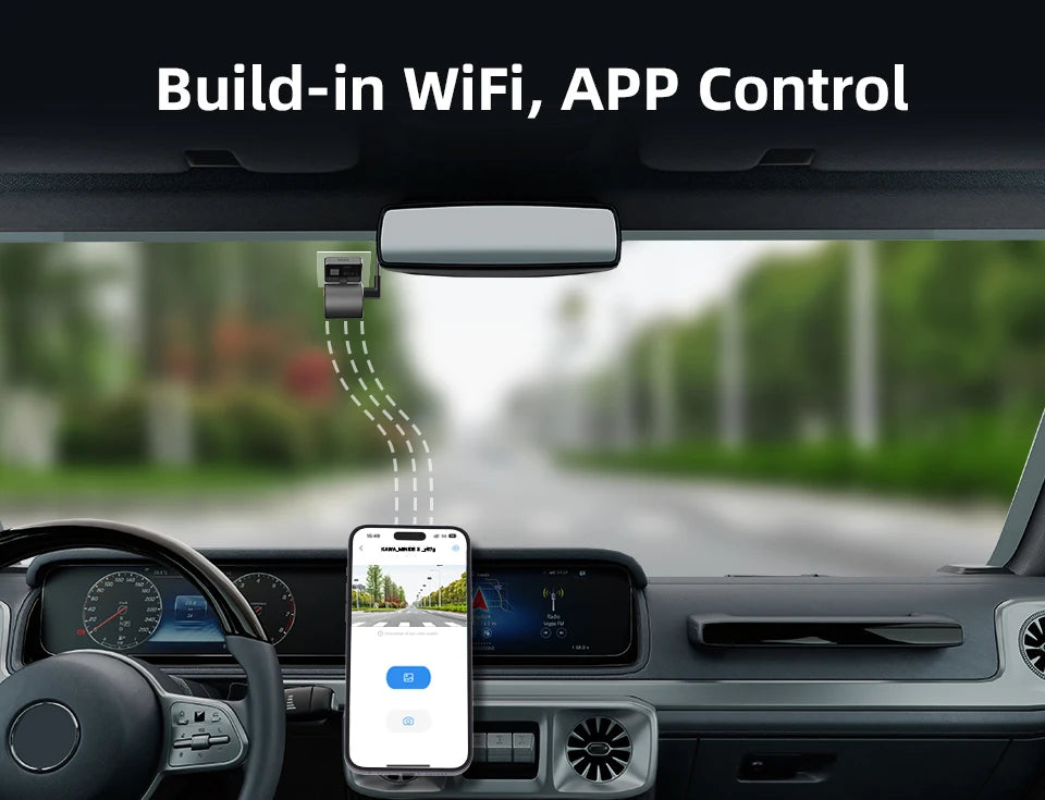 2K Mini Dash Camera For Car DVR Dash Cam KAWA MINI 3 Video Recorder Emergency Voice Control Night Vision WiFi APP Monitor WDR