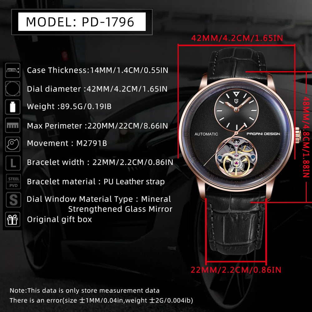 2025 PAGANI DESIGN New Simple Men Mechanical Watches Business Waterproof 100M Stainless Steel Automatic Luminous Watch for Men