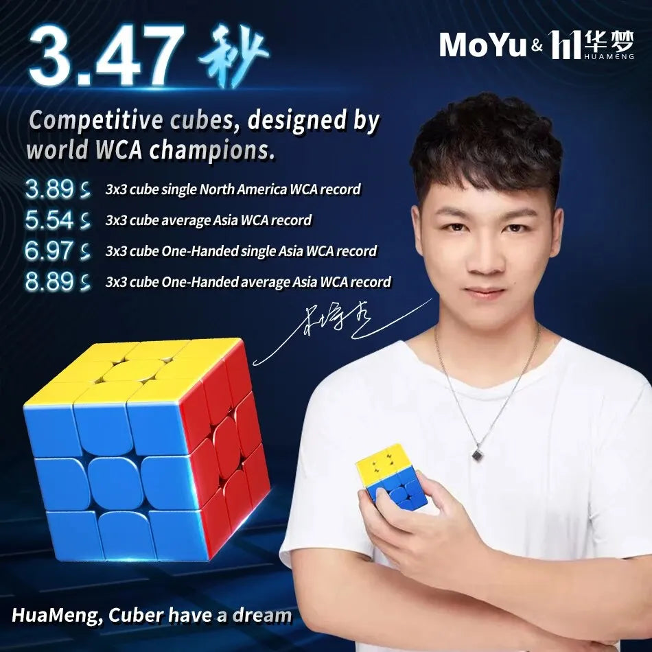 Moyu Huameng YS3M 3x3 Magnetic Magic Speed Cube Stickerless Professional Fidget Toys Cubo Magico Puzzle