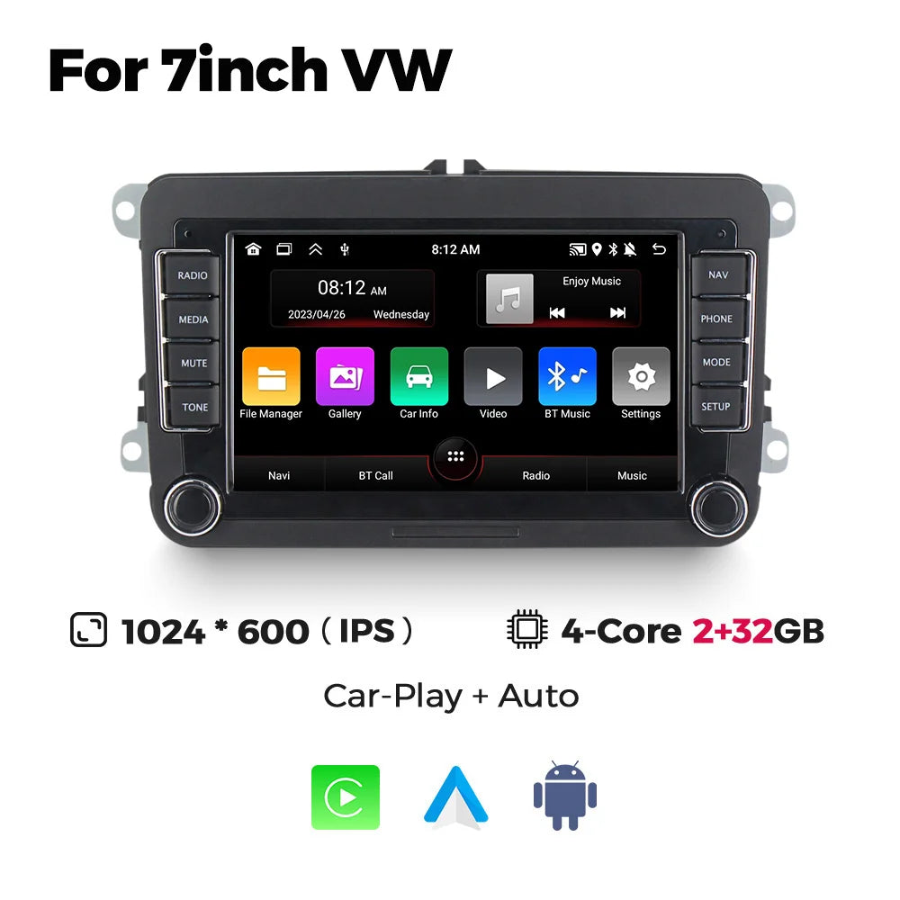 7/8/9" Android13 BT GPS Car Multimedia Radio for Volkswagen VW Golf 5 6 Polo Passat B6 B7 CC Skoda Jetta Tiguan Touran GOLF POLO