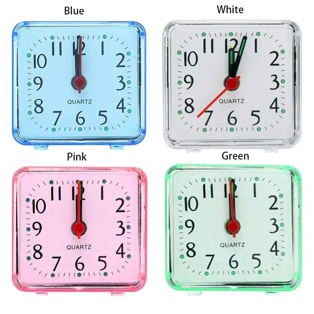 Mini Table Mute Clock Square Jelly Color Creative Alarm Clock