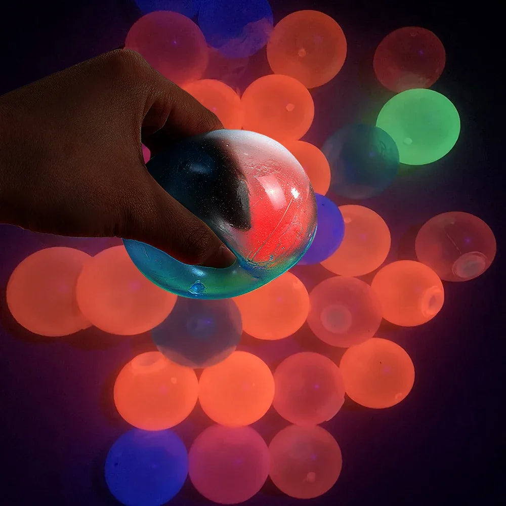 Luminous Balls High Bounce Glowing Ball Sticky Wall Home Party Decor Kids Adult Gift Anxiety Stress Relieve Toy 4.5cm