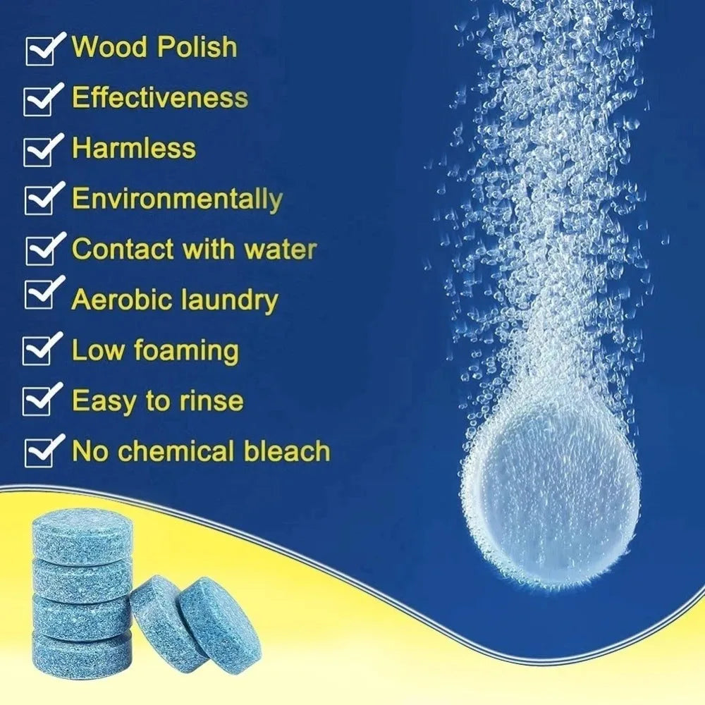 Car Windshield Glass Concentrated Washer Tablets Car Effervescent Washer Fluid Wiper Glass Solid Cleaning Tablets for Car Window