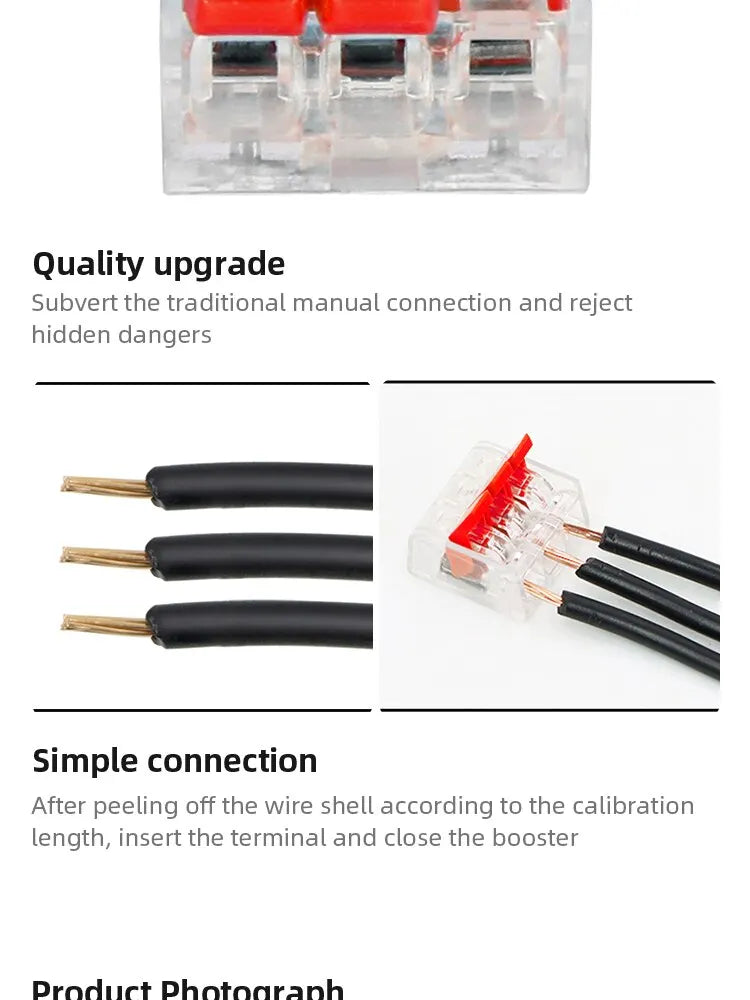 30 Pcs 32A Wire Connectors Compact Splice Connectors Quick Cable Connectors Light Terminal Connections