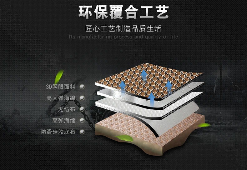 3pcs/set Car Seat Cover Cushion Ventilated Breathable Comfortable Front Back Rear Seat Protector Pad Mat Anti-skid With Pocket