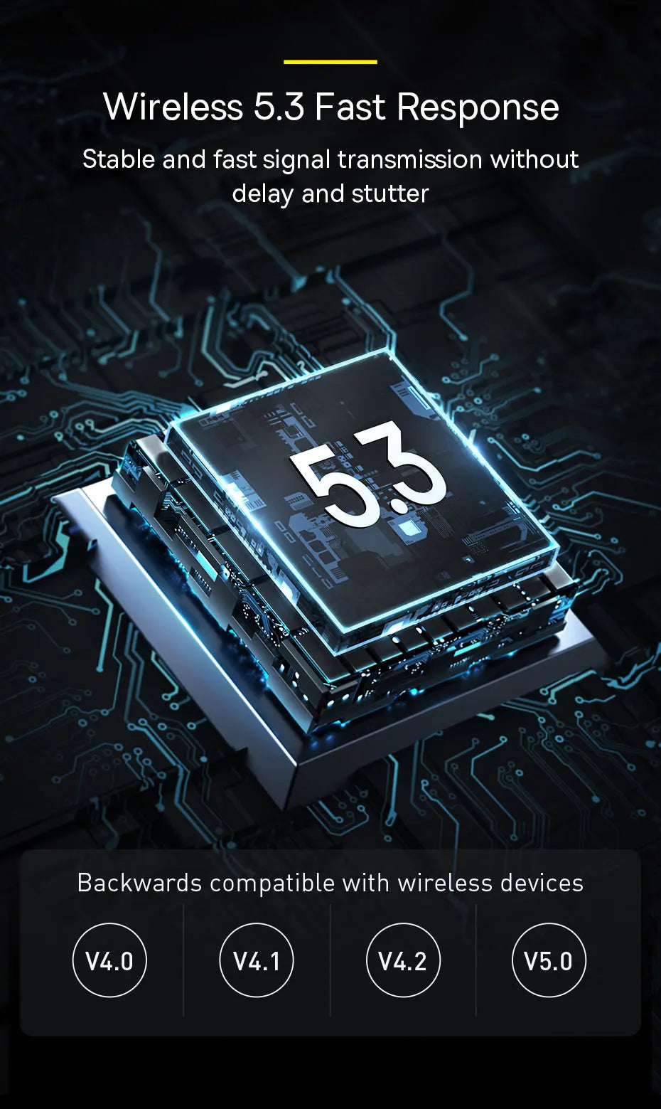 Baseus USB Bluetooth Adapter Bluetooth 5.3 Music Audio Receiver Transmitter For PC Speaker Laptop Wireless Mouse USB Transmitter