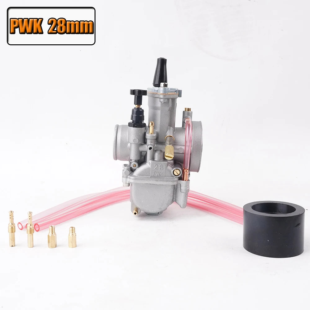 PWK Universal Carburetor, 21 24 26 28 30 32 34mm PWK Motorcycle Carburetor Power Injection, for Racing Mikuni Koso ATV Yamaha