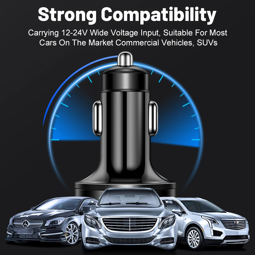 6 Ports Car Charger 100W Fast Charging PD QC3.0 USB C Car Phone Charger Type C Adapter in Car For iPhone Samsung Huawei Xiaomi