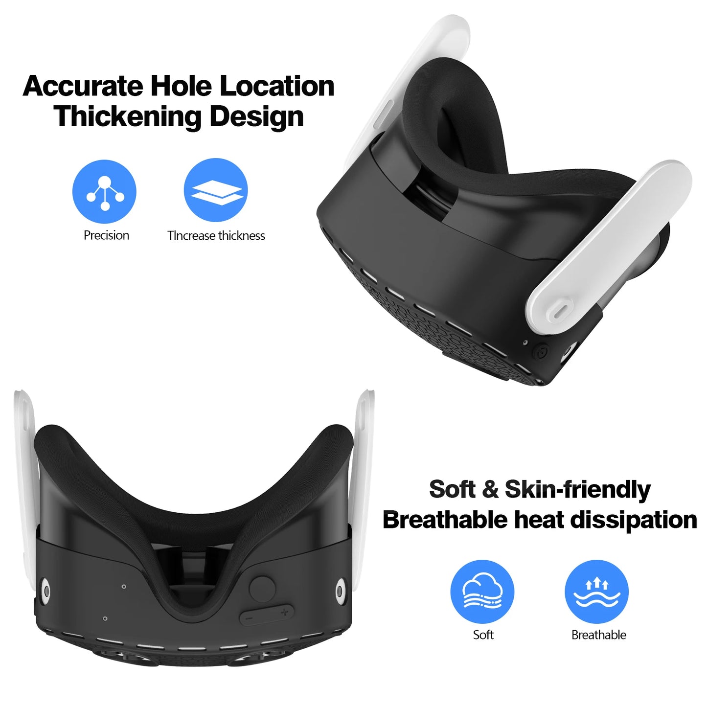 Silicone Protective Case for Meta Quest 3S VR Headset Shell Skin Protector Cover for Meta Quest 3S Accessories